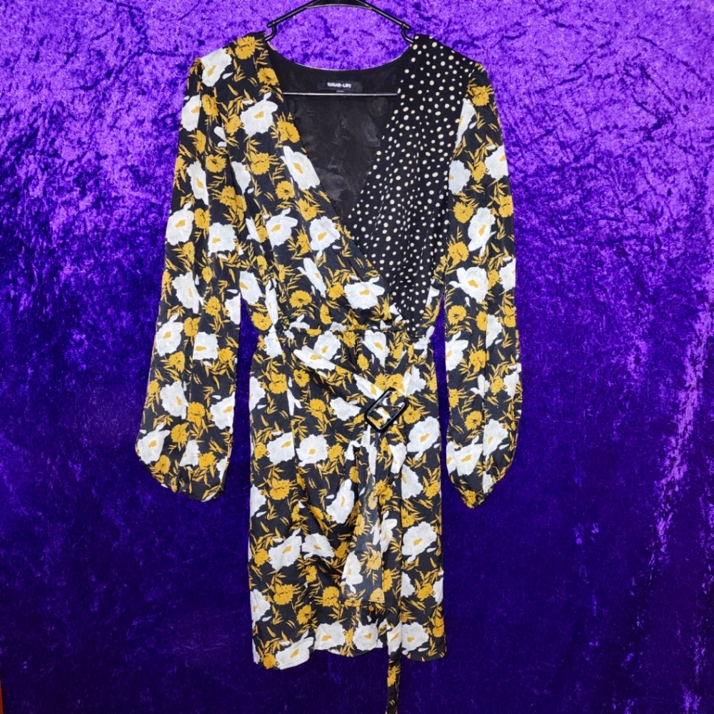 Sugar Lips Floral & Polka Dot Dress Medium